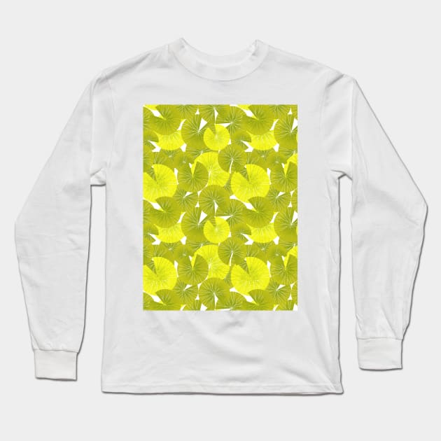 Serene Water Lily Pond | Lemon Color Palette Long Sleeve T-Shirt by SnehaColoursoft